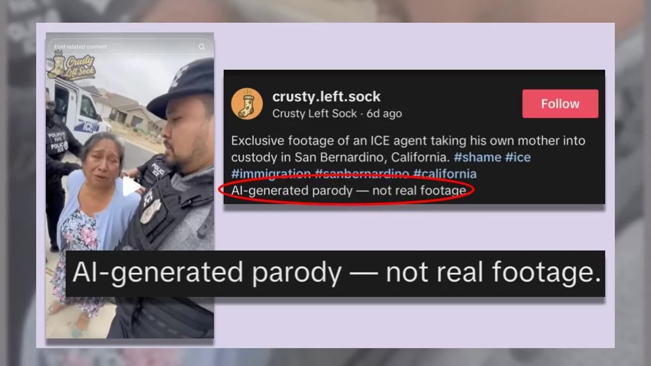 Fact Check: FAKE Video Of ICE Agent Deporting His Own Mother -- AI Generated Parody