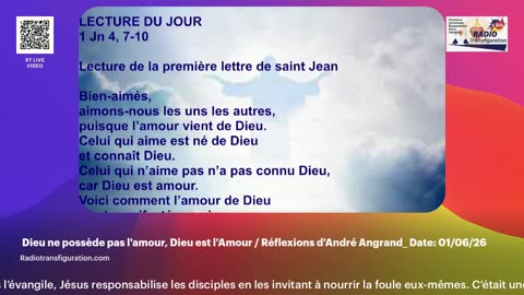 Dieu ne possède pas l'amour, Dieu est l'Amour / Réflexions d'André Angrand_ Date: 01/06/26