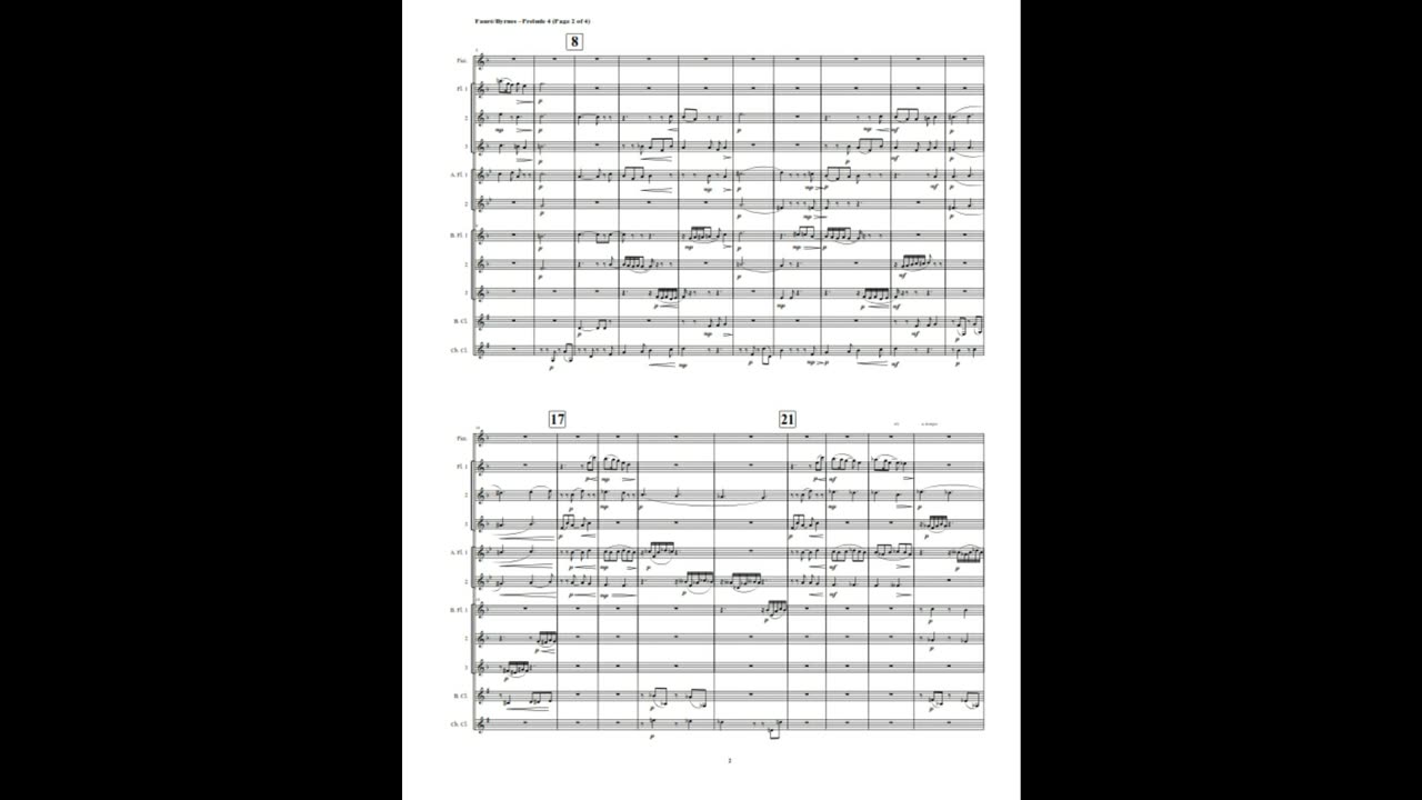 Gabriel Fauré – Prelude 4 in F Major, Op. 103 (Flute Nonet + Bass Clarinet & Contra-bass Clarinet)