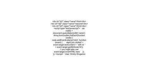 Set onclick event to a class of elements how to get id of the one clicked javascript only