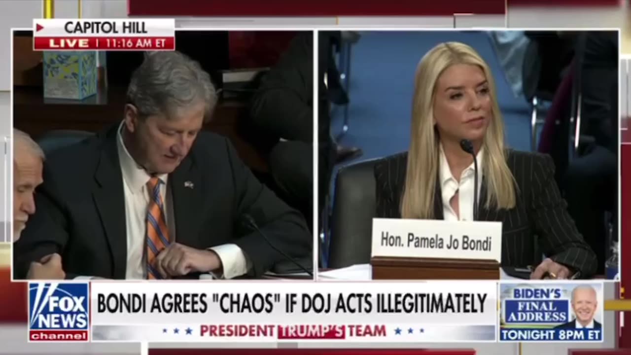 Senator Kennedy at Pam Bondi Hearing