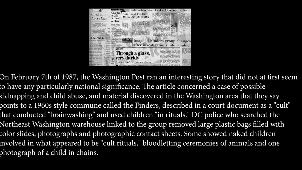 The Finders (1987 News Broadcast)