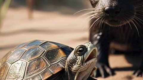 Friendship - Otto the Otter and Toby the Turtle #friends #friendsforever #animals #viralshorts