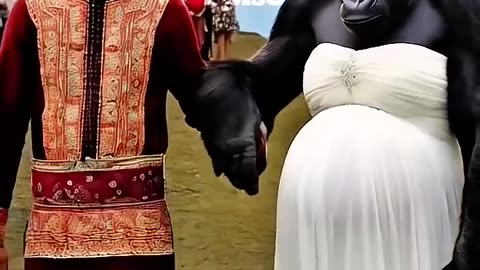 Gorilla Wearing Wedding Dress Causes Stir In Village #nature #animals #explore #happy #love #funny