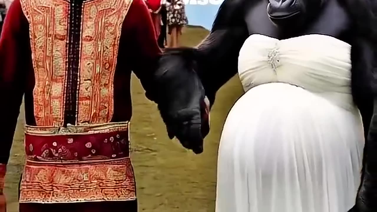 Gorilla Wearing Wedding Dress Causes Stir In Village #nature #animals #explore #happy #love #funny
