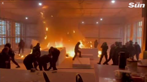 Moment grenade EXPLODES inside Russian police training centre in fatal error