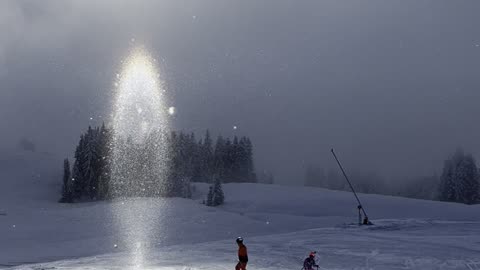 Sun Candle Phenomenon On The Slopes