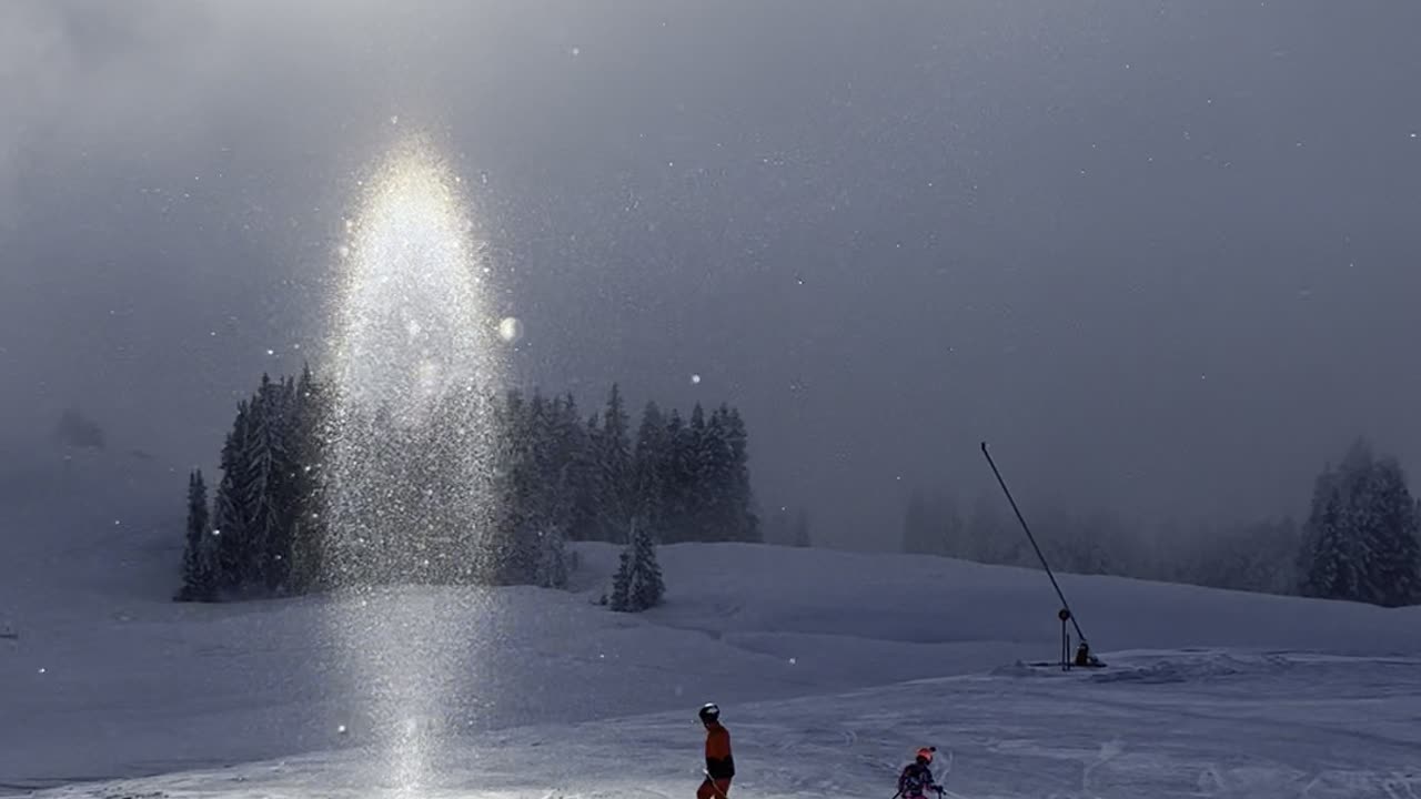 Sun Candle Phenomenon On The Slopes