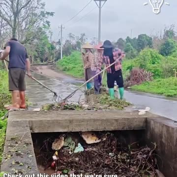 A satisfying cleaning of the debris from a water canal.hd