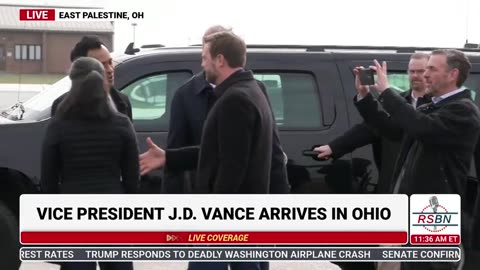 WATCH| JD Vance greets supporters in East Palestine on the anniversary of train derailment. 2/3/25