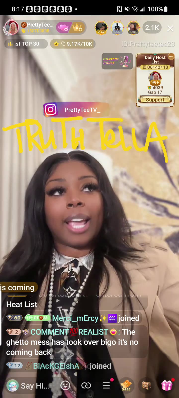 PRETTY TEETEE HAS SOME ADVICE FOR NEW HOST