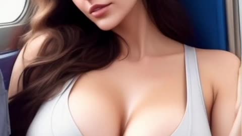 Ai art lookbook - Beautiful girl tired in train