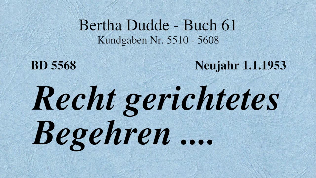 BD 5568 - RECHT GERICHTETES BEGEHREN ....