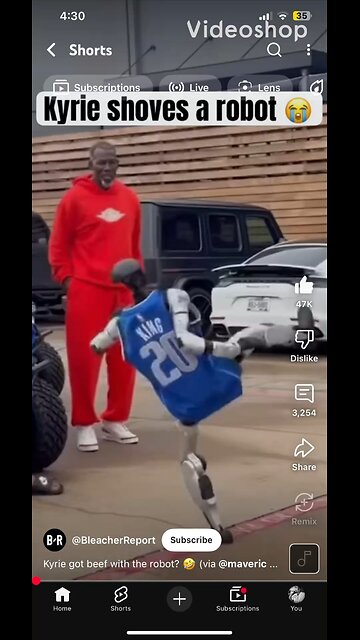 Kyrie Irving lays the murder game down on a robot 🤣🤣🤣🤣🤣🤣