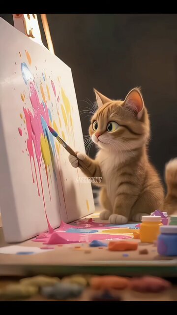 When creativity strikes…even a cat becomes an artist!
