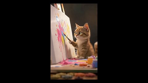 When creativity strikes…even a cat becomes an artist!