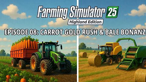 🥕 Farming Simulator 25: Highland Edition – Episode 08 CARROT GOLD RUSH & BALE BONANZA!