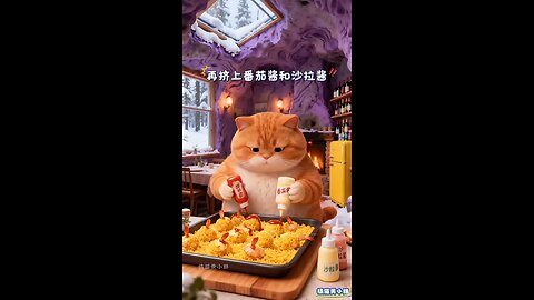 Winter Me Hardworking AI Cat | Cute Home Helper Cat Cute AI Cat Doing Housework in Winter