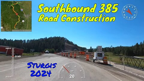 Southbound Highway 385 Road Construction Zone / Sturgis Motorcycle Rally