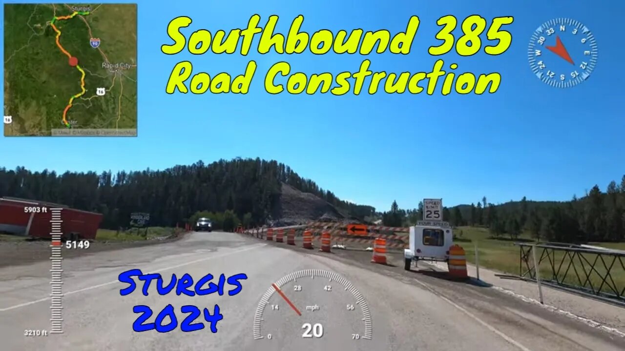 Southbound Highway 385 Road Construction Zone / Sturgis Motorcycle Rally