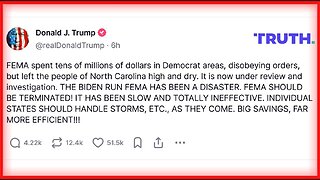 Trump Calls For FEMA to Be ‘TERMINATED’ After Top Official Caught Sending $59 Million