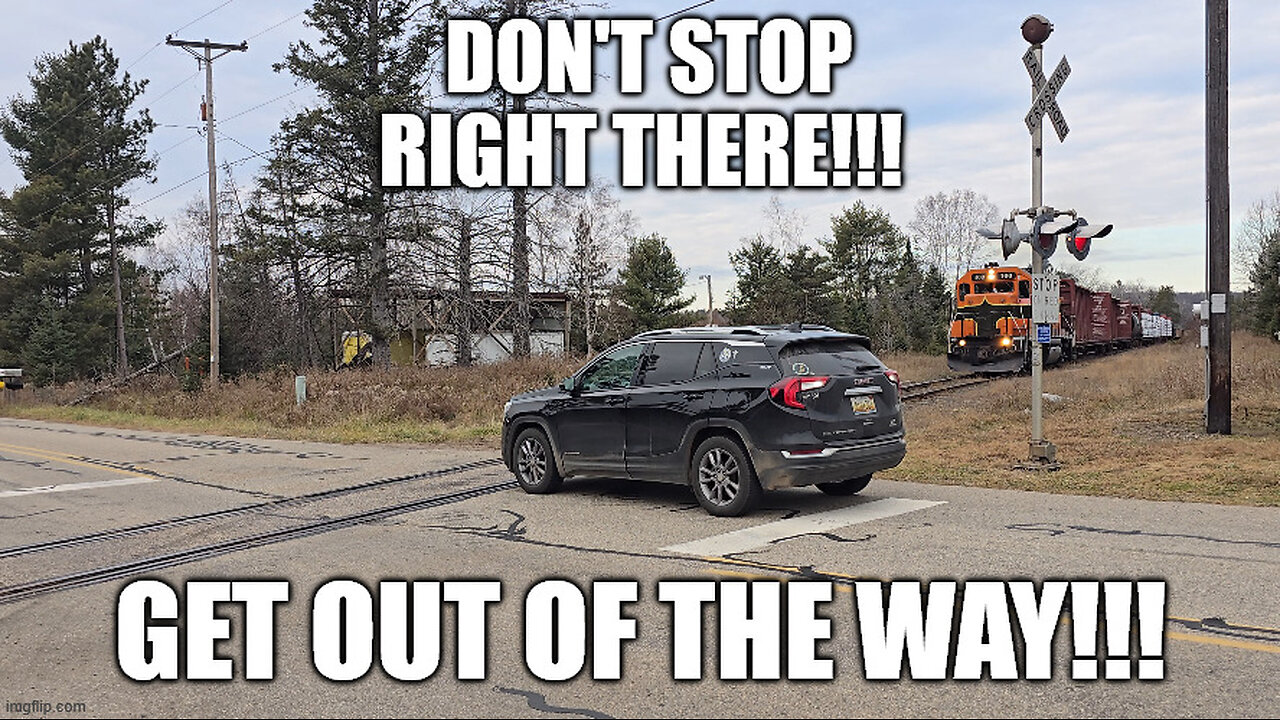 Don't STOP In Front Of The Train!! Are You Crazy?