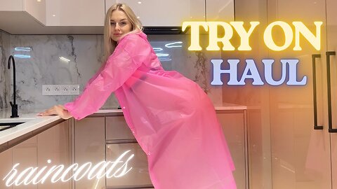 [4K] Pink Raincoat Try-On | Sweet & Relaxed Mood