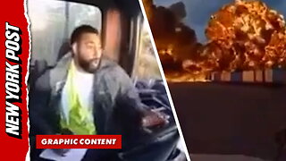 Watch truck driver react in horror as UPS plane crash happens live on his dashcam