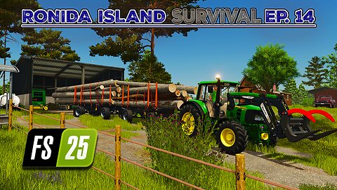 Survival on Ronida Island #14 | Windrowing. Picking Up Grass w/ STRAUTMANN. | Farming Simulator 25