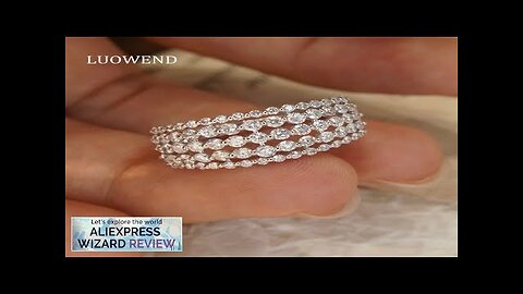 LUOWEND 100% 18K White Gold Rings Luxury Shiny Design 1.1carat Real Natural Review