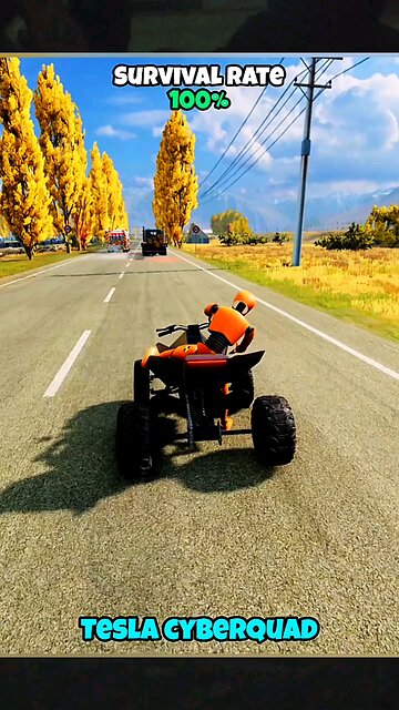 Which car Ability to survival in front of truck #rumble #youtube #shorts #gaming #beamngdrive