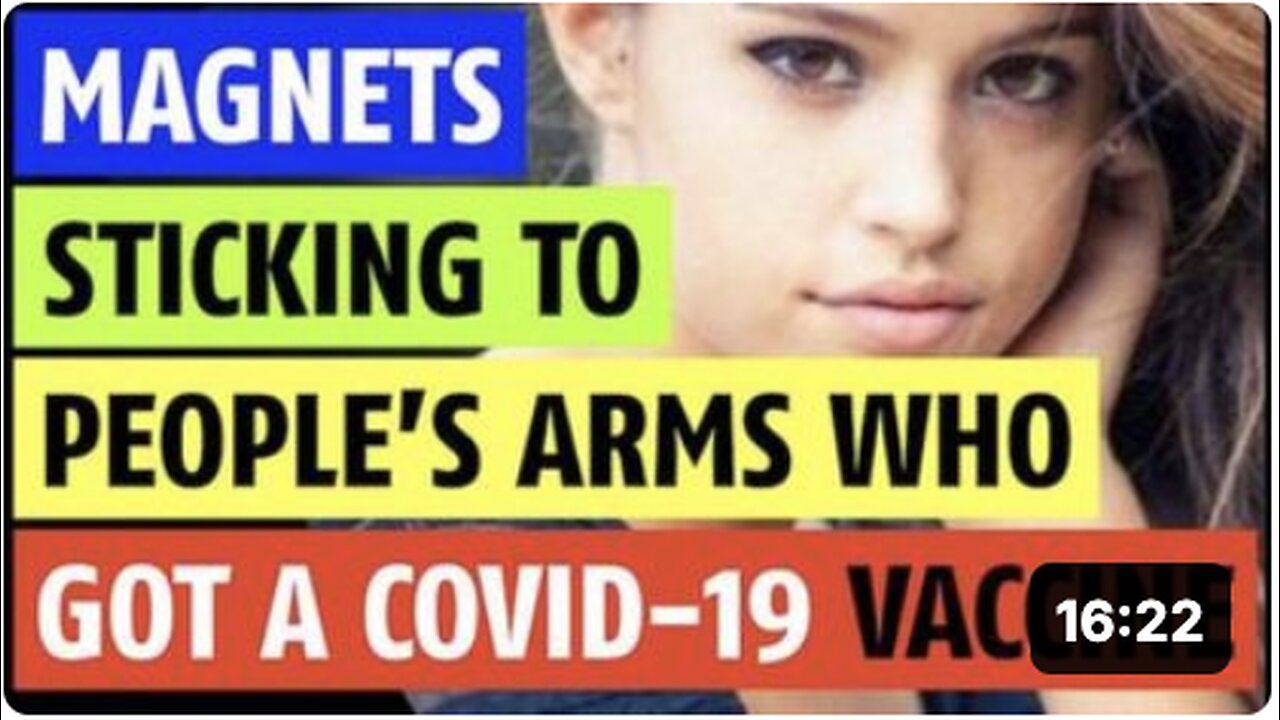 Magnets sticking to people's arms who got a vaccine