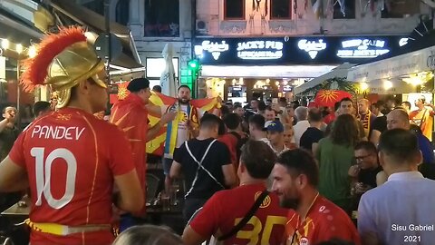 Live from Bucharest. The fans of Ukraine and North Macedonia singing together (UEFA Euro 2022)