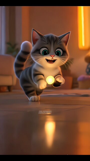 6 This animated kitten is having the time of its life with the light ball #