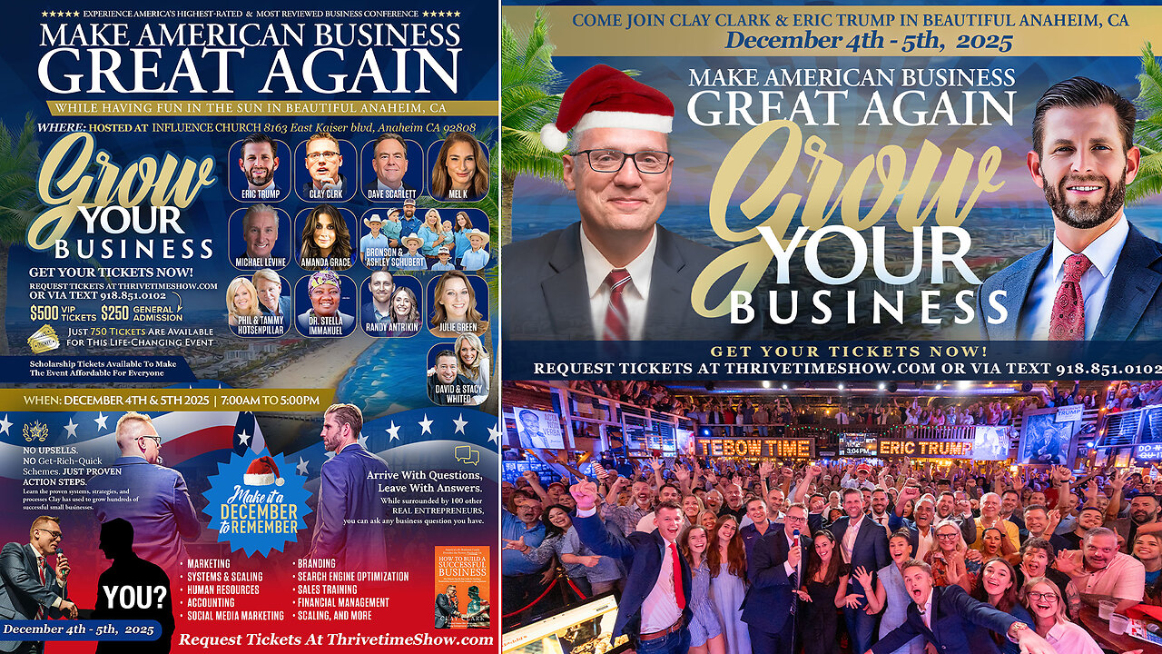 Business Coach | Marketing 101 + How to Market to Your Ideal & Likely Buyers + Workflow Creation 101 + Join Eric Trump At Clay Clark's Dec. 4-5 ThrivetimeShow Business Conference In Anaheim, CA (701 Tickets Remain)