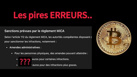 Ne fais PAS ces ERREURS avec tes BITCOINS…