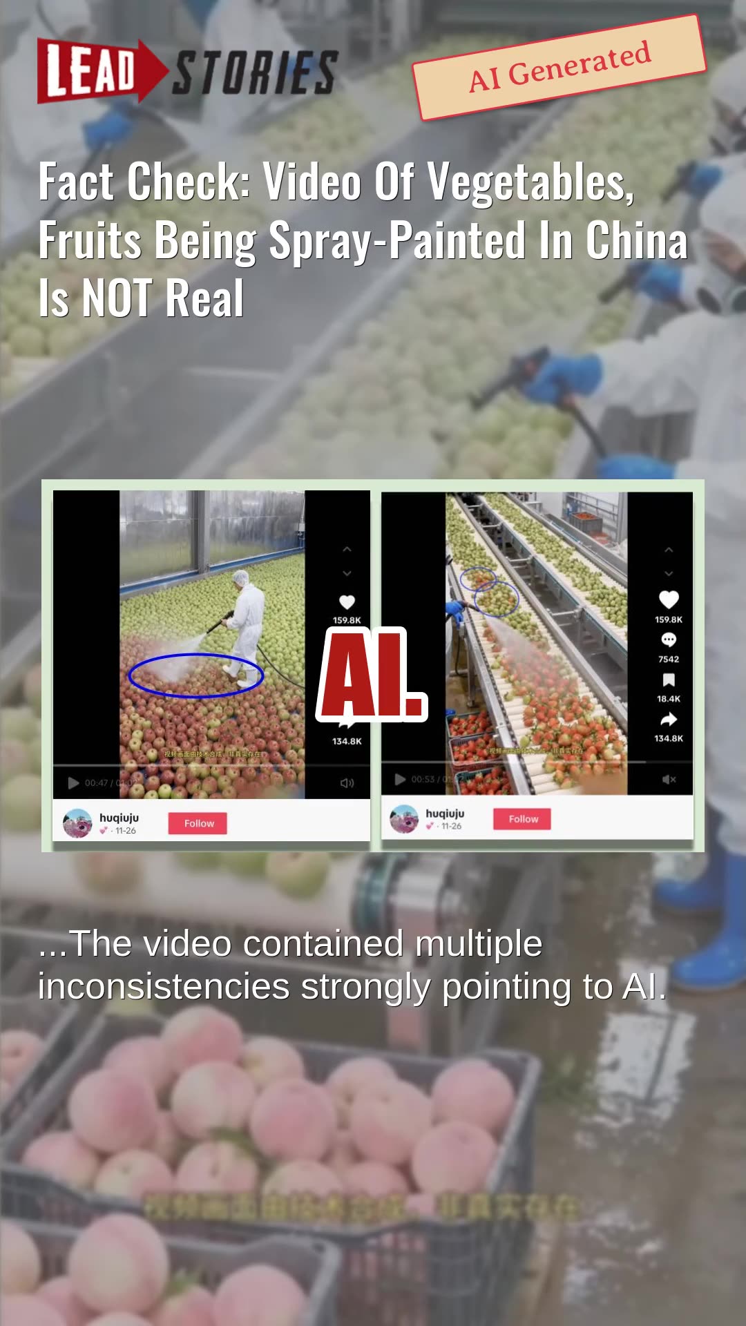 Fact Check: Video Of Vegetables, Fruits Being Spray-Painted In China Is NOT Real