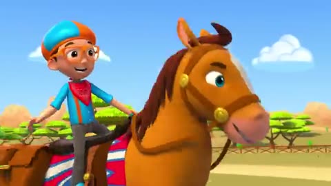 ! Blippi meets Hampton the Horse and learns all