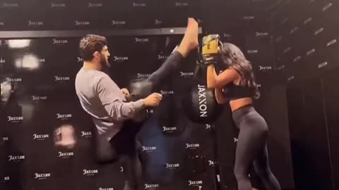 Arman Tsarukyan Practicing His Axe Kick with Nina Drama