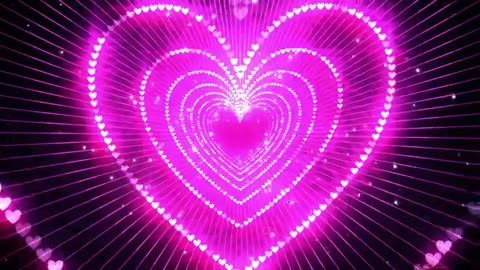 1214. Valentine’s Day 4K Heart Background 💖 Romantic Pink Neon Tunnel Screensaver