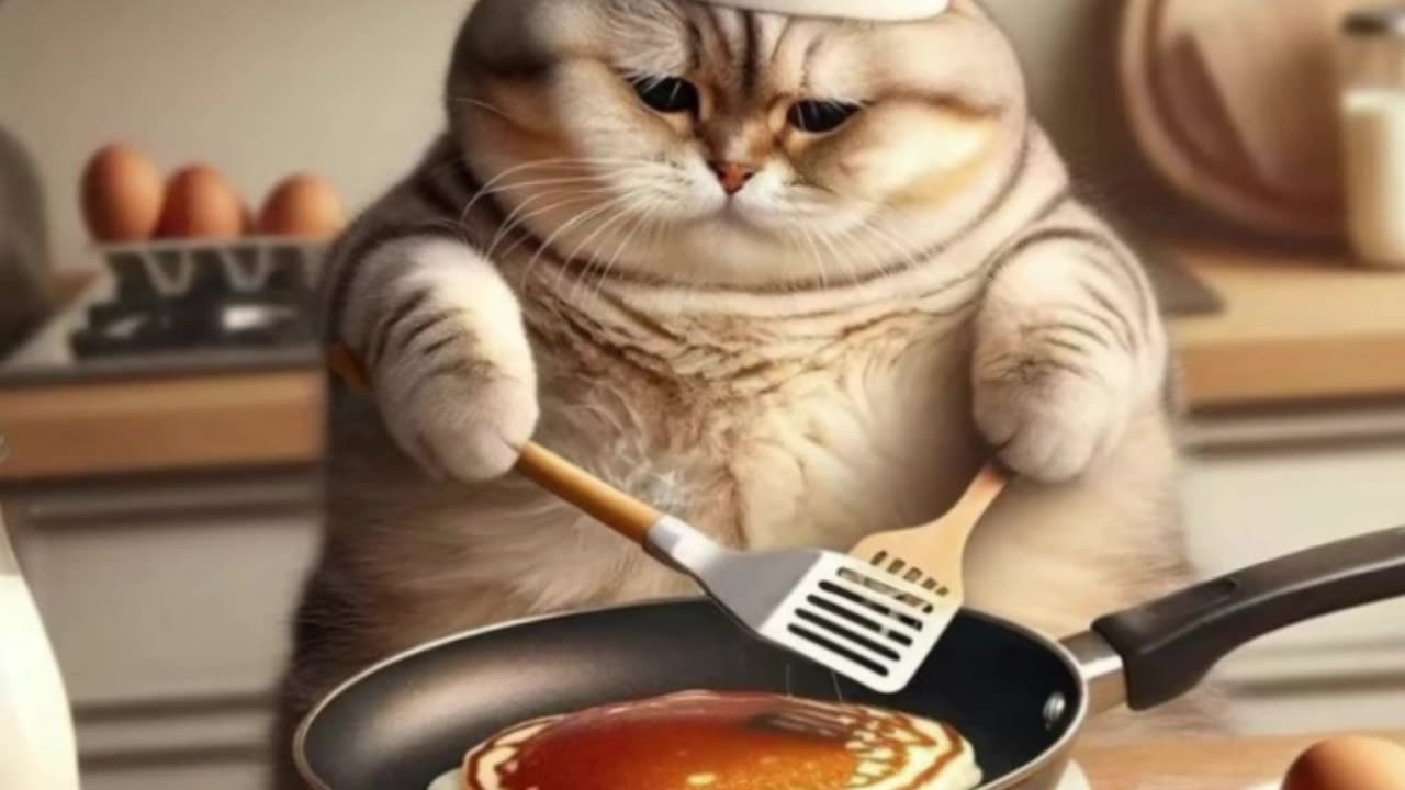 When AI Cats Try to Cook… Disaster! 😂🐱