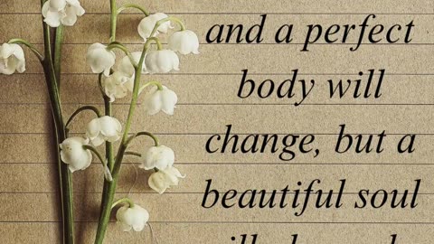A beautiful face will age, but ...