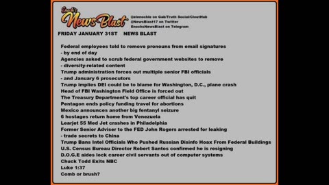 Friday January 31, 2025 News Blast