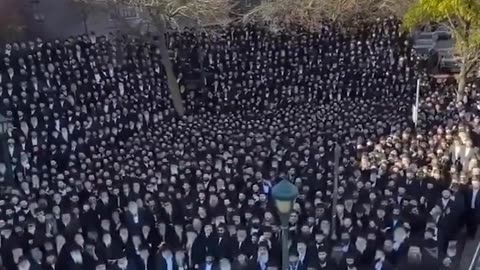 In front of the facade of the Chabad-Lubavitch movement...