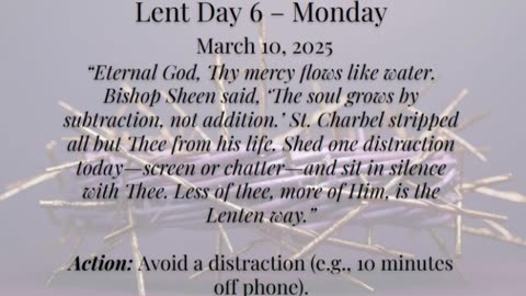 Lent Day 6 – Monday (March 10, 2025)