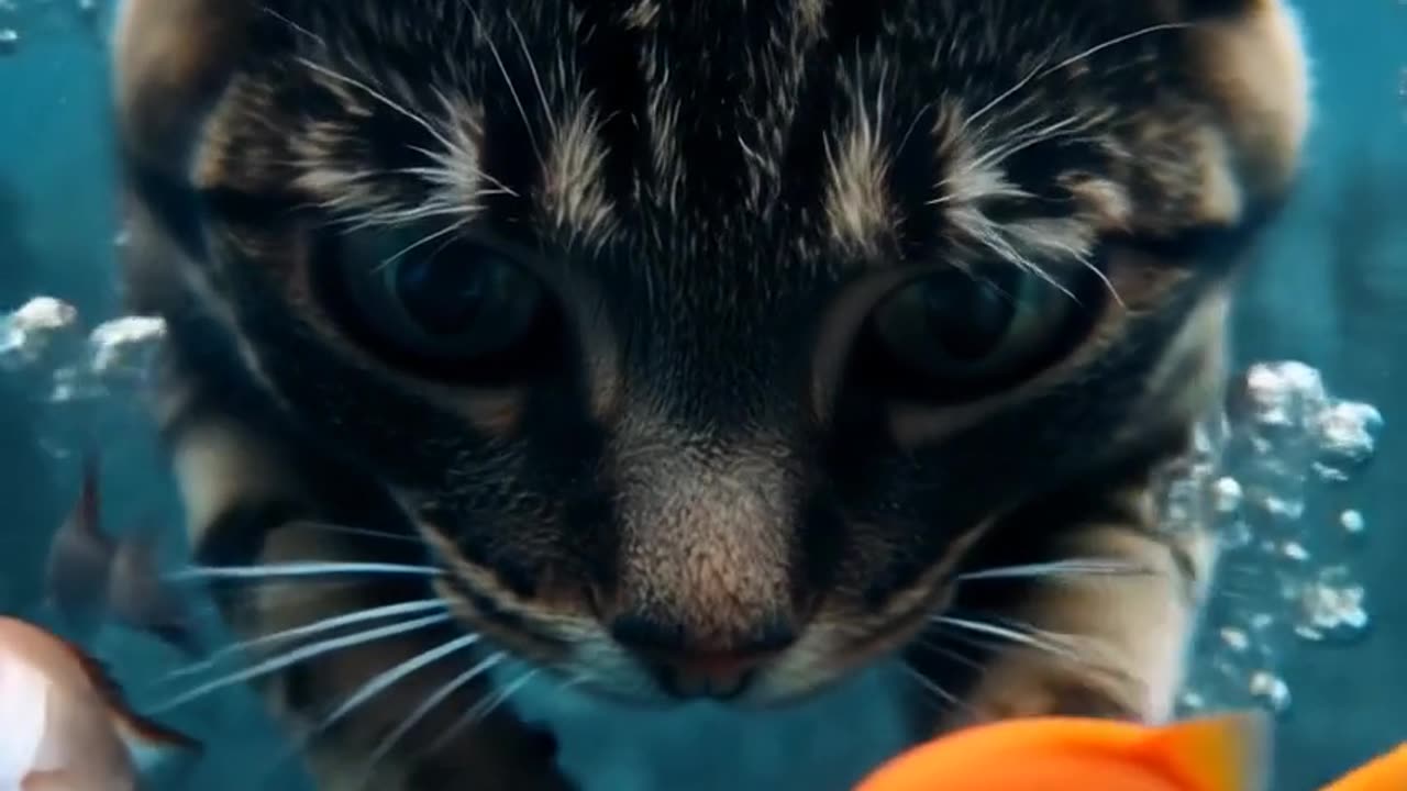 Swimming cat