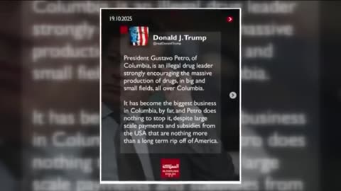 Trump threatens to end US aid to Colombia