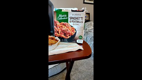 Eating Marie Callender's Classic Spaghetti & Meatballs Bowl Dbn, MI, 3/9/25