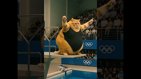 Chubby Cat's Olympic Diving Debut Goes VIRAL! 💦🥇