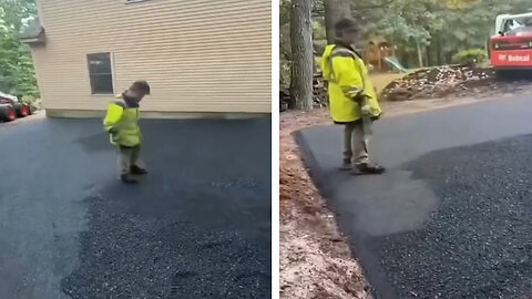 Asphalt paver man